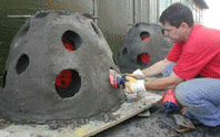 "PADI Staff works on the artificial Reef"